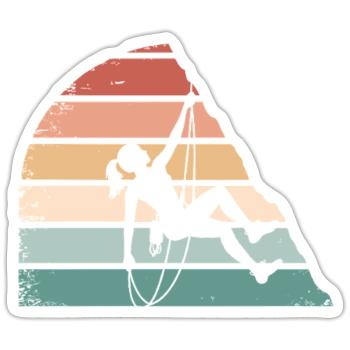 Climbing Girl – Des femmes autonomes sur les rochers - Sticker taille S (10 x 10 cm) - blanc mat - Devant