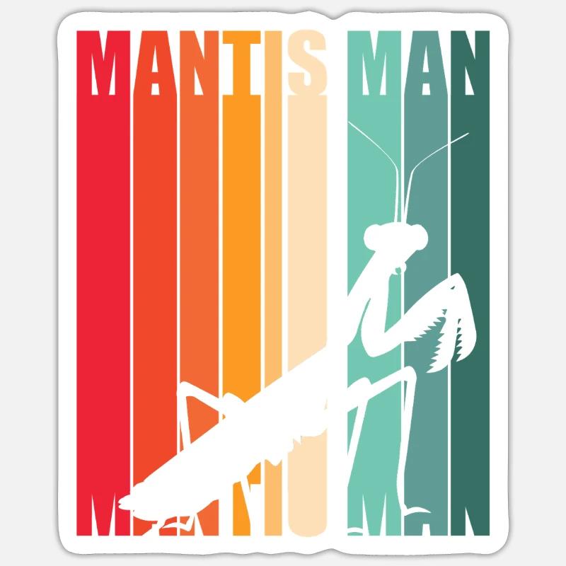 Mantis Gottesanbeter Gottesanbeterin - Sticker Größe S (10 x 10 cm) - Mattweiß