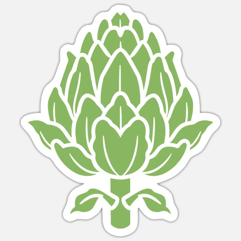 Artischocke - Sticker Größe S (10 x 10 cm) - Mattweiß