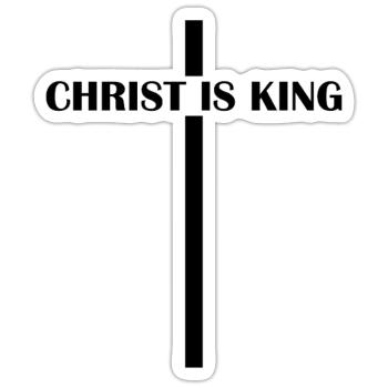 Christ is King Christian Faith Church Chri - Sticker taille S (10 x 10 cm) - blanc mat - Devant