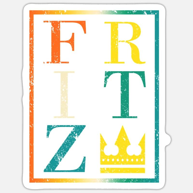 Fritz - Sticker taille S (10 x 10 cm) - blanc mat