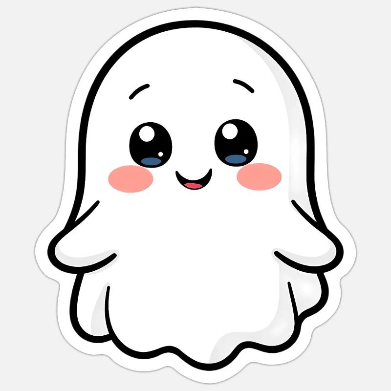 Gespenst Geist - Sticker Größe S (10 x 10 cm) - Mattweiß