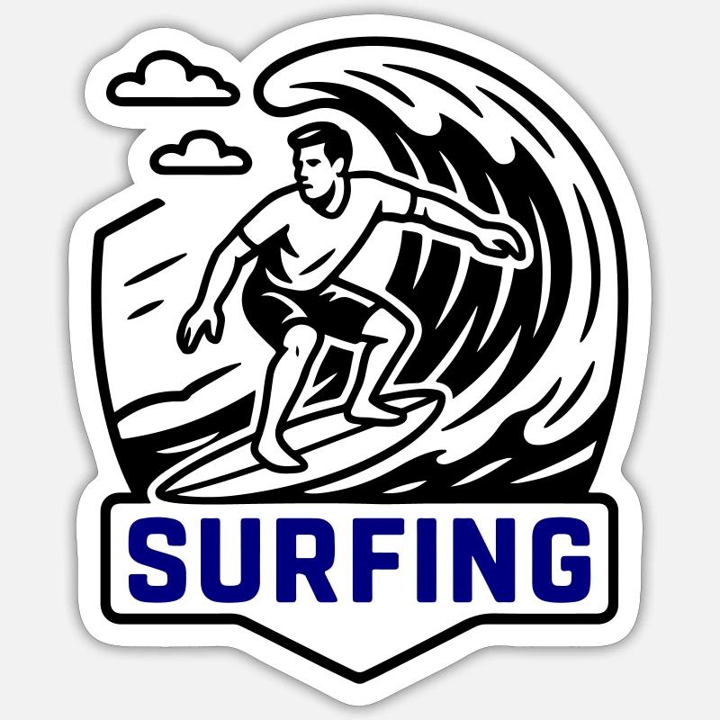 Surfing Symbol Surfer Sticker Größe S (10 x 10 cm)