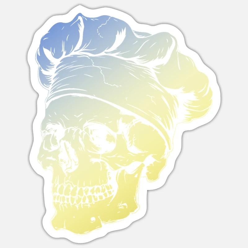 Chef Skull - Sticker size S (10 x 10 cm) - white matte