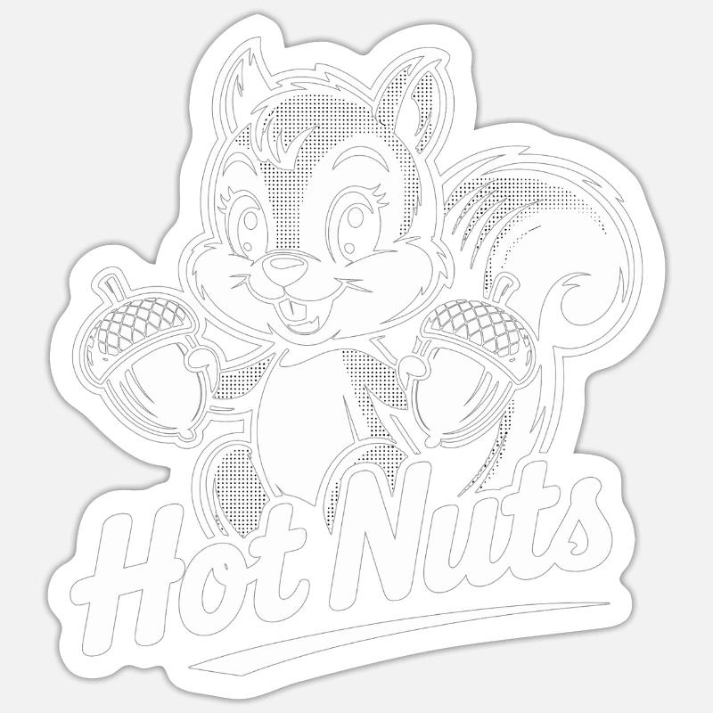 Hot Nuts Eichhörnchen Shirt Sticker Größe S (10 x 10 cm)