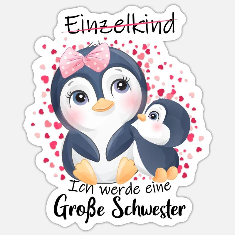 Nachwuchs Verkünden Ich Werde Große Schwester 2027 - Sticker Größe S (10 x 10 cm) - Mattweiß