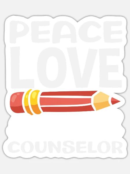 Frieden Liebe Schulberater Kunstwerk - Sticker Größe S (10 x 10 cm) - Mattweiß