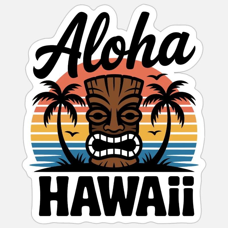Aloha Strand - Sticker Größe S (10 x 10 cm) - Mattweiß