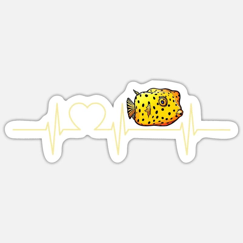 Poisson-coffre Poisson-coffre - Sticker taille S (10 x 10 cm) - blanc mat