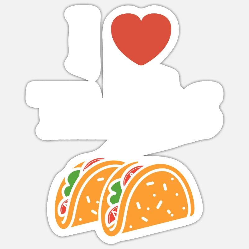 tacos - Sticker taille S (10 x 10 cm) - blanc mat