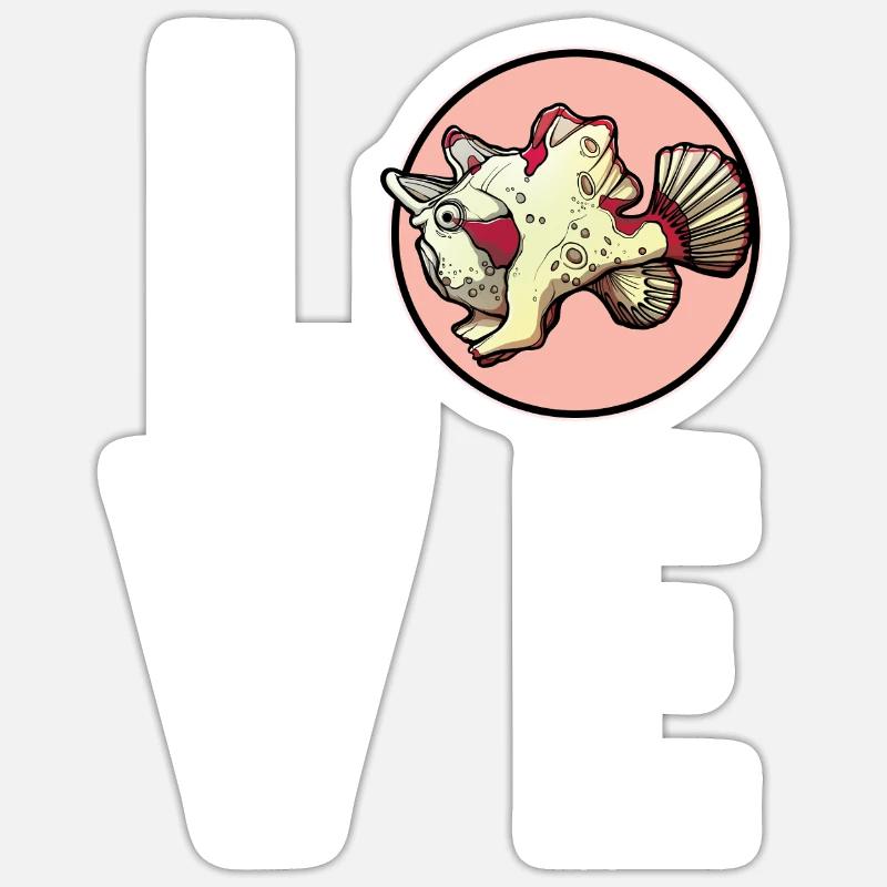 Frogfish Anglerfisch - Sticker size S (10 x 10 cm) - white matte