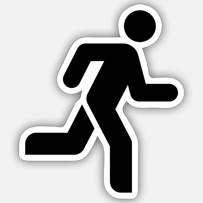 Marathon, Running, Jogging - Sticker Größe S (10 x 10 cm) - Mattweiß