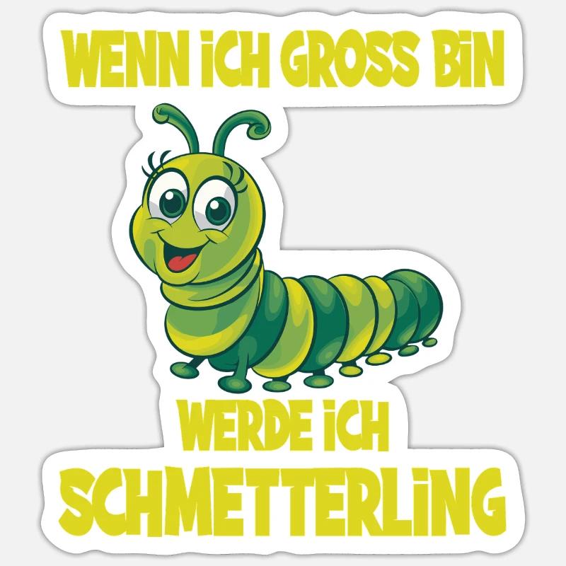 Quando sarò grande sarò una farfalla - Sticker formato S (10 x 10 cm) - bianco opaco