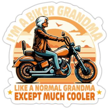 Oma Biker Ride Neuheit Design - Sticker Größe S (10 x 10 cm) - Mattweiß - Vorne