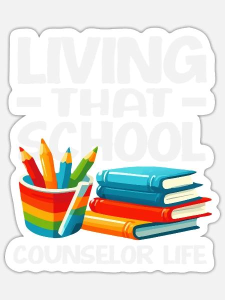 Lebe Das Schulberater Leben - Sticker Größe S (10 x 10 cm) - Mattweiß
