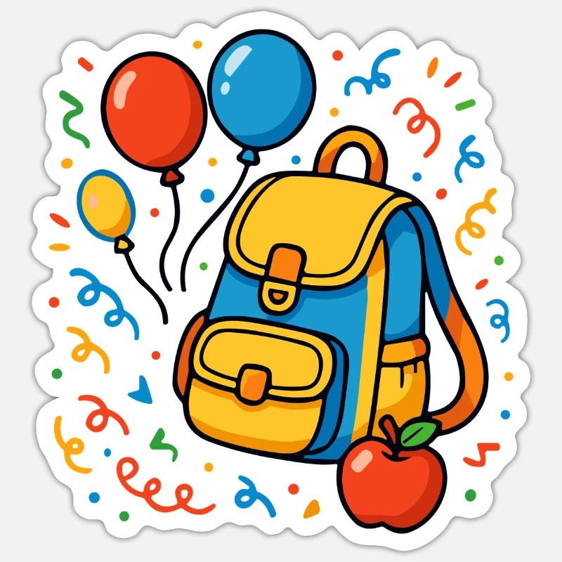 Grundschule Einschulung Schulstart - Sticker Größe S (10 x 10 cm) - Mattweiß