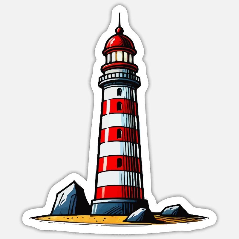 Phare - Sticker taille S (10 x 10 cm) - blanc mat