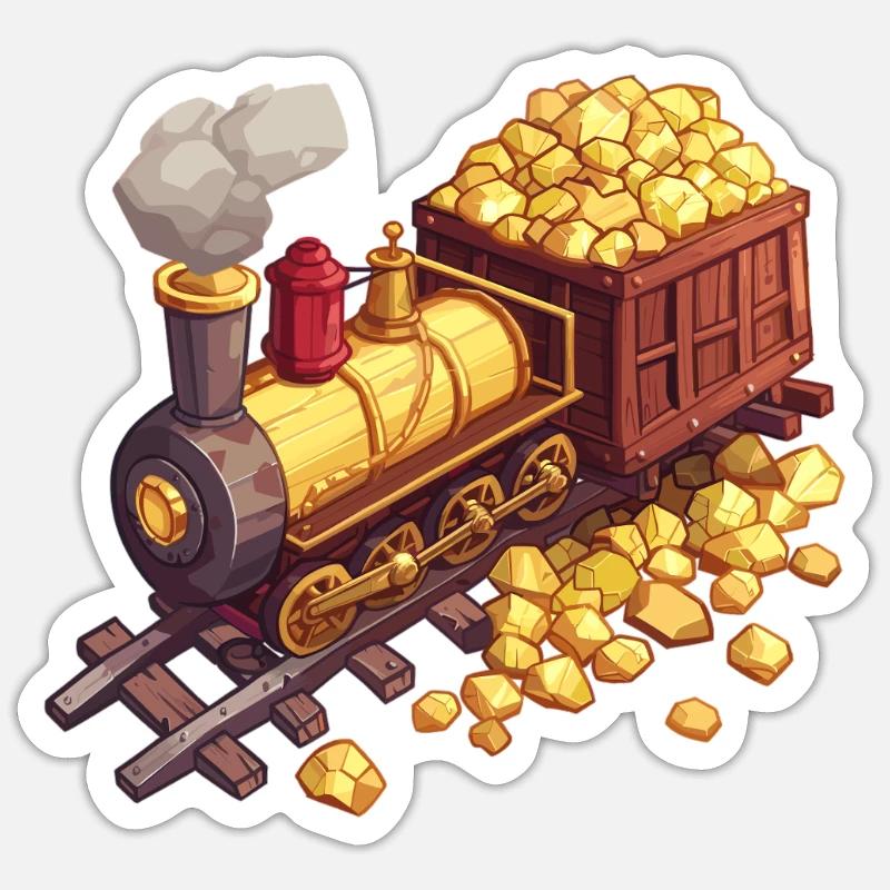 Aventure en train d’or Sticker taille S (10 x 10 cm)