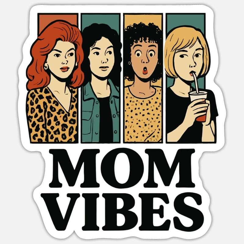 Mama Vibes – Retro Comic Style Sticker size S (10 x 10 cm)