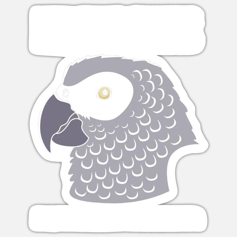 Parrot Grey - Sticker size S (10 x 10 cm) - white matte