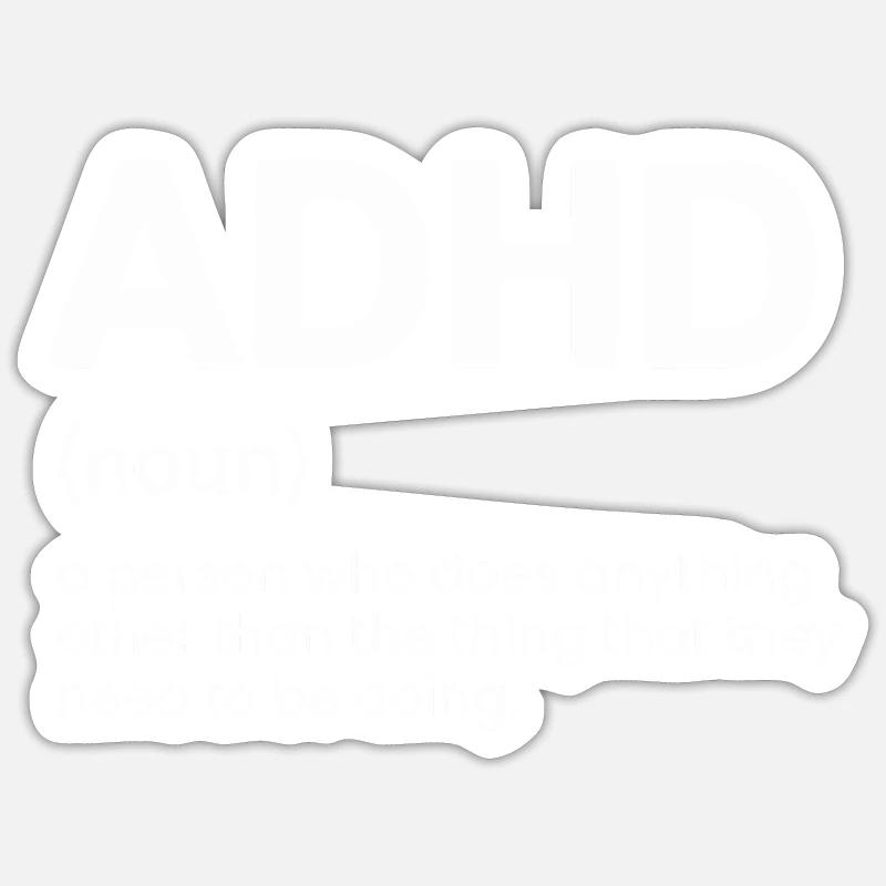 ADHS - Sticker Größe S (10 x 10 cm) - Mattweiß
