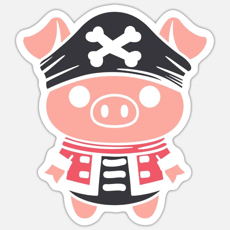 pirate - Sticker size S (10 x 10 cm) - white matte
