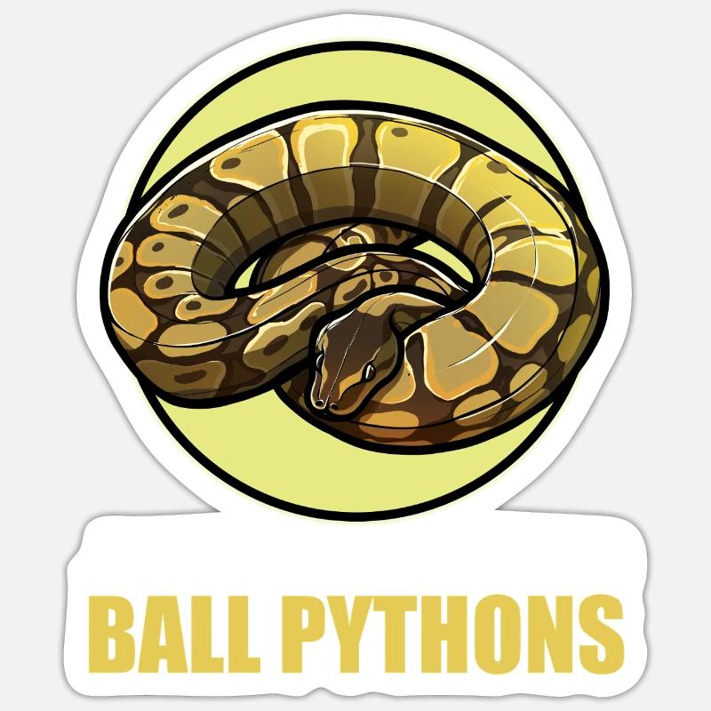 Ball Python Königspythons Königspython - Sticker Größe S (10 x 10 cm) - Mattweiß