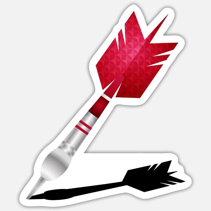 Red Dart with Shadow - Sticker size S (10 x 10 cm) - white matte