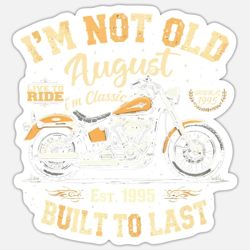 August 1995 August Geburtstag 1995 August 1995 - Sticker Größe S (10 x 10 cm) - Mattweiß