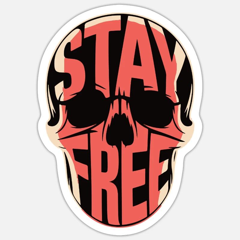SCHÄDEL, BLEIB FREI - Sticker Größe S (10 x 10 cm) - Mattweiß