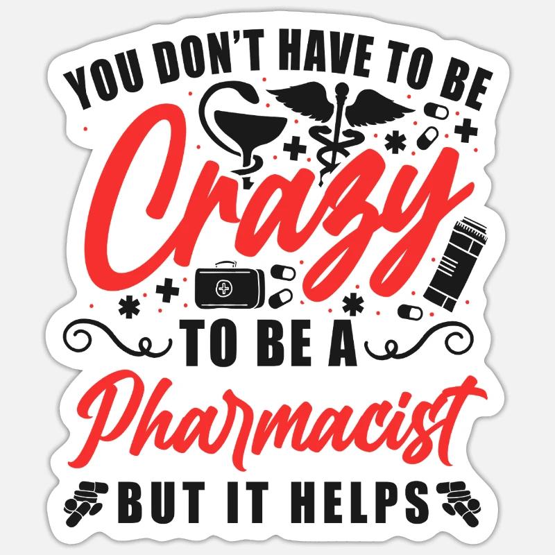 Pharmacy Tech Technician - Sticker size S (10 x 10 cm) - white matte