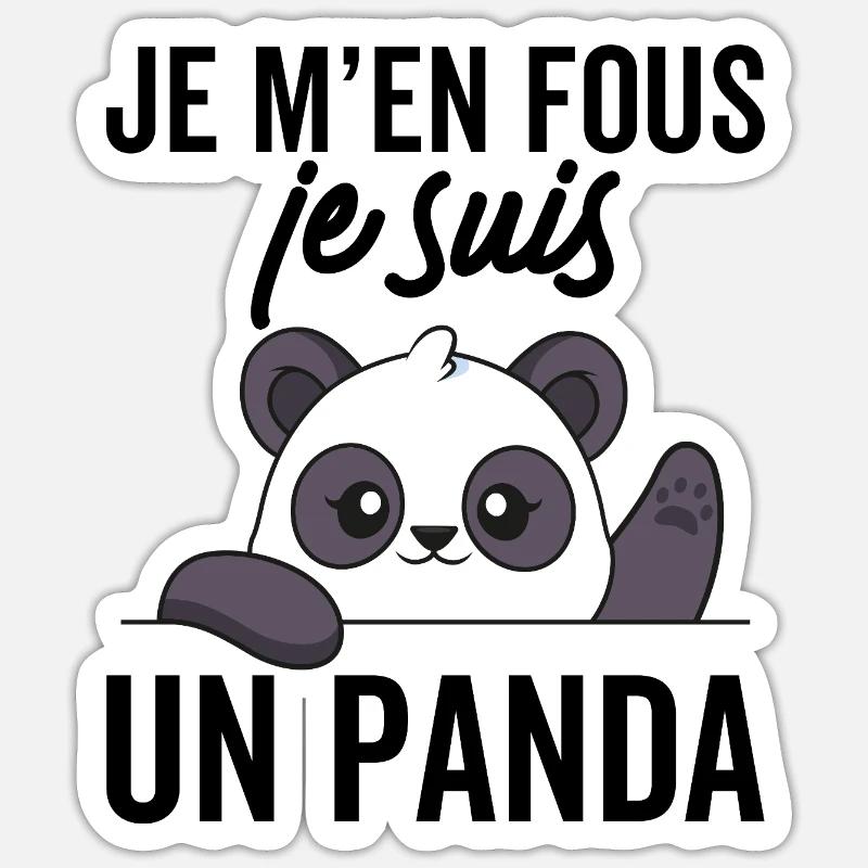 Es ist mir egal, ich bin ein Panda Sticker Größe S (10 x 10 cm)