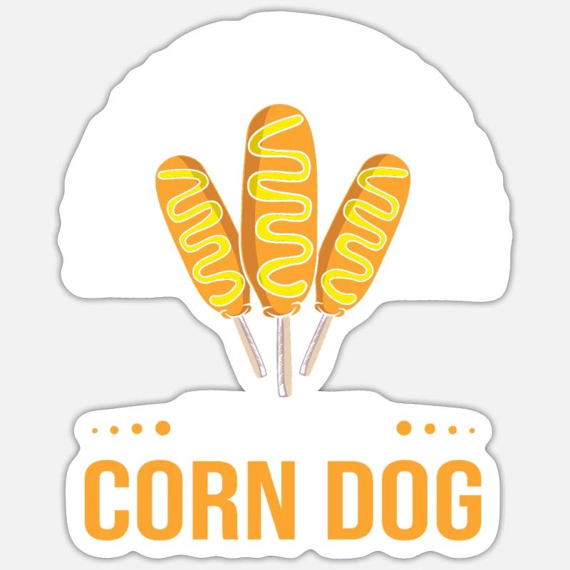 Chien de maïs - Sticker taille S (10 x 10 cm) - blanc mat