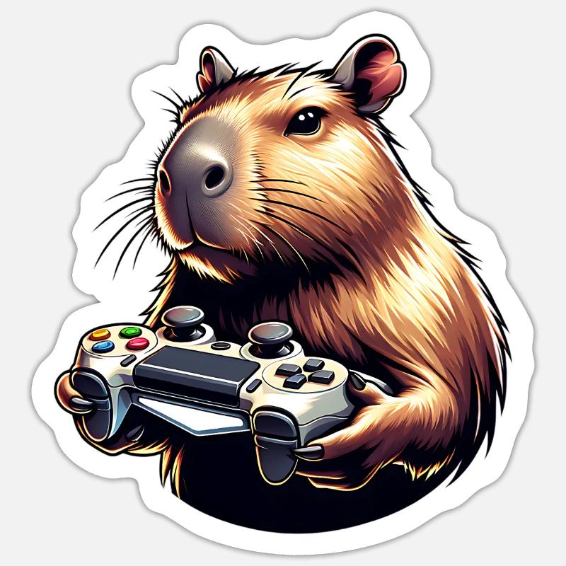 Capybara Gaming Sticker size S (10 x 10 cm)