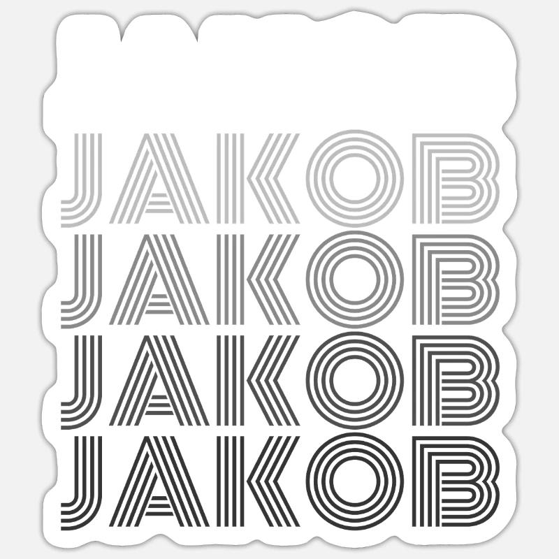 Jacob - Sticker taille S (10 x 10 cm) - blanc mat