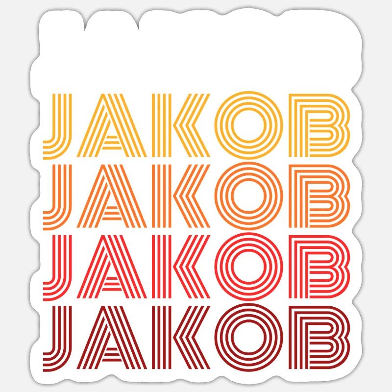 Jacob - Sticker taille S (10 x 10 cm) - blanc mat