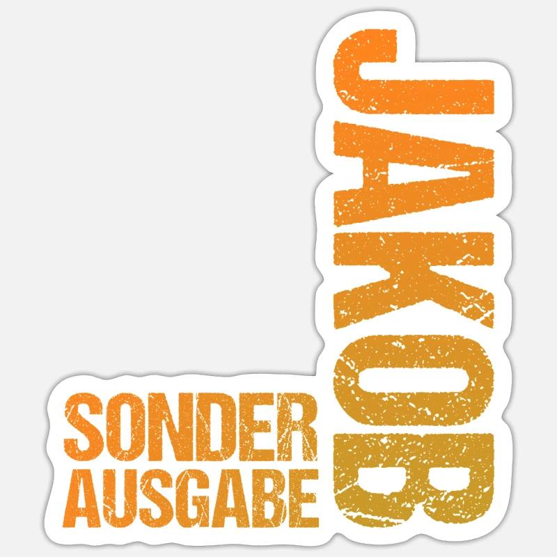 Jacob - Sticker size S (10 x 10 cm) - white matte