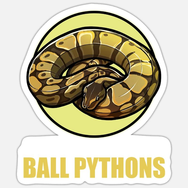 Ball Python Königspythons Königspython - Sticker Größe S (10 x 10 cm) - Mattweiß