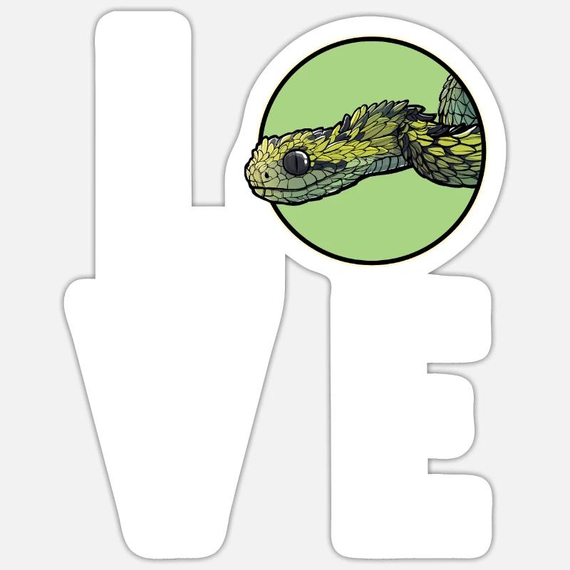 Bush Vipers Bush Viper - Sticker size S (10 x 10 cm) - white matte