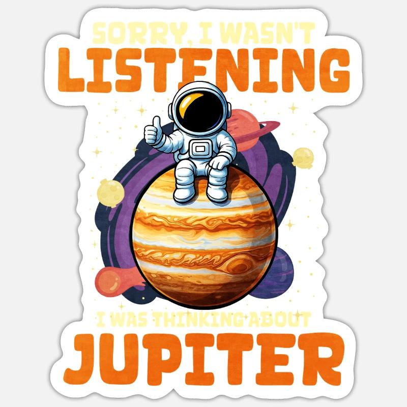 Jupiter - Sticker Größe S (10 x 10 cm) - Mattweiß