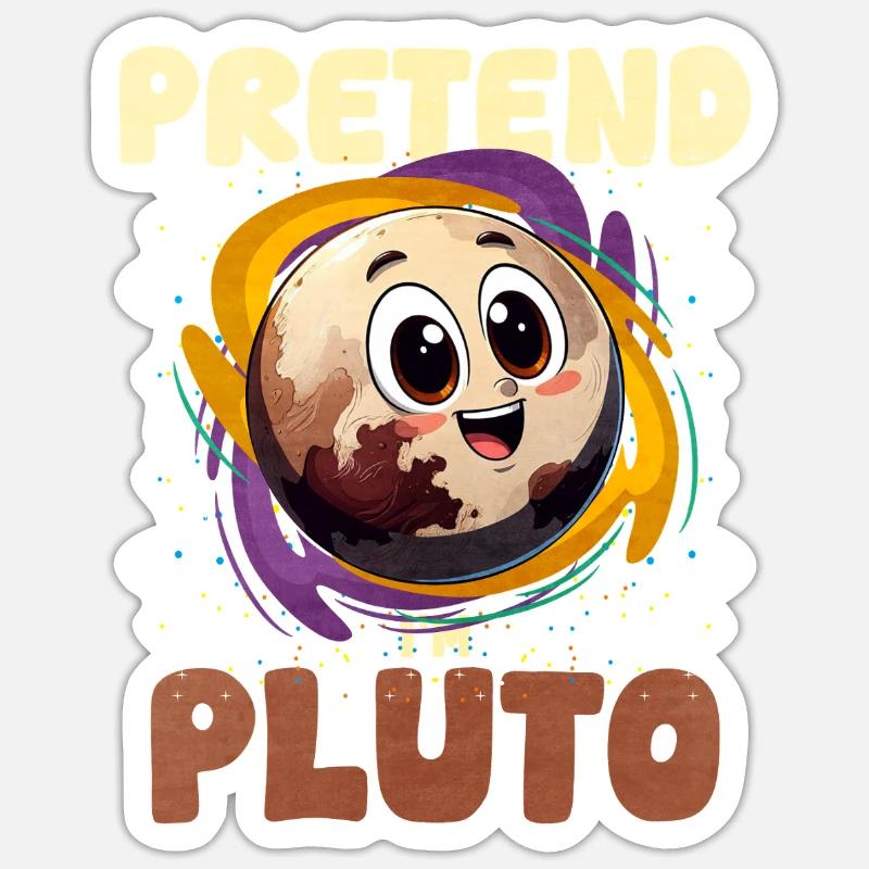 Pluto - Sticker Größe S (10 x 10 cm) - Mattweiß