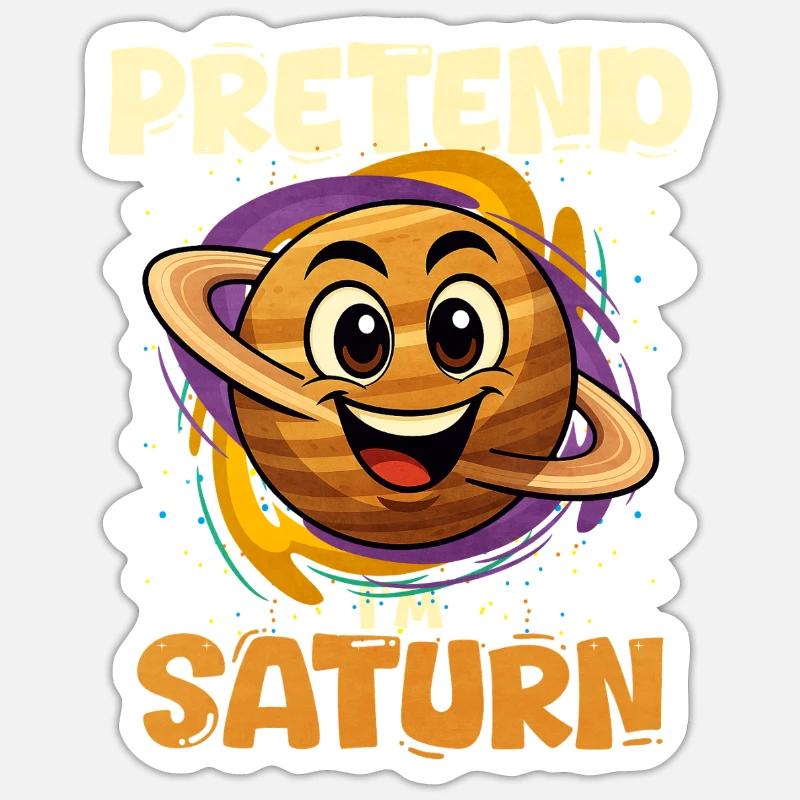 Saturn - Sticker size S (10 x 10 cm) - white matte