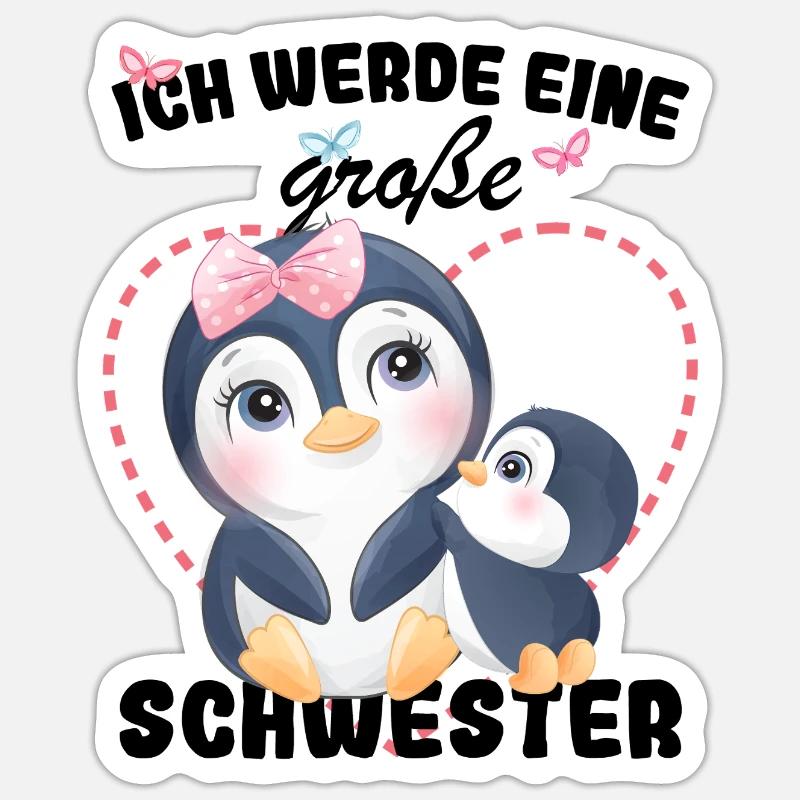 Nachwuchs Verkünden Ich Werde Große Schwester 2027 - Sticker Größe S (10 x 10 cm) - Mattweiß