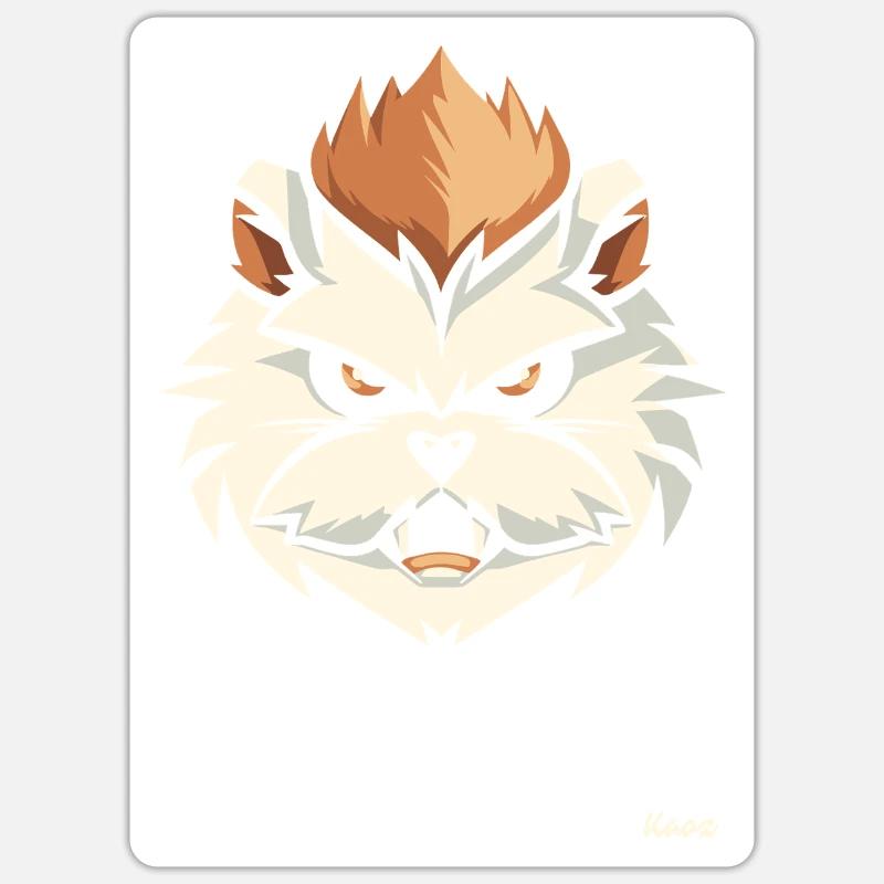 Angry hamster head with mohawk Sticker size S (10 x 10 cm)