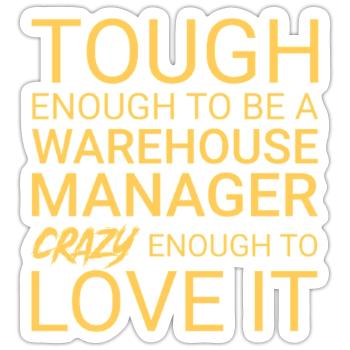 Warehouse Manager Crazy - Sticker Größe S (10 x 10 cm) - Mattweiß - Vorne