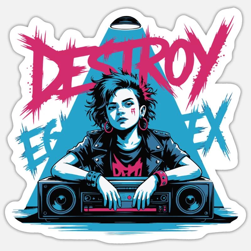 DÉTRUIRE LE SYSTÈME - Sticker taille S (10 x 10 cm) - blanc mat