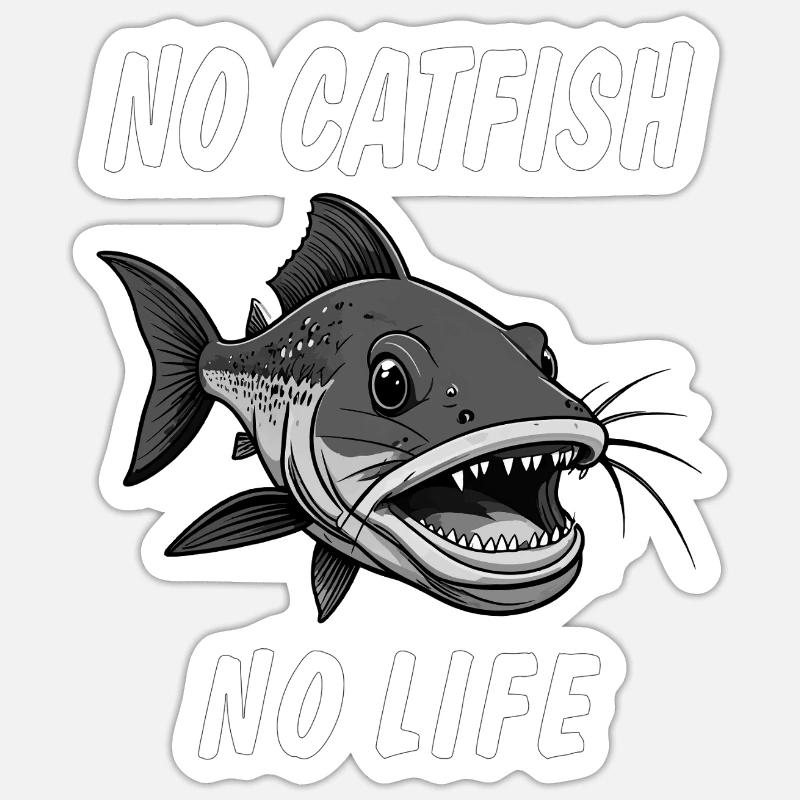 PAS DE POISSON-CHAT, PAS DE VIE Sticker taille S (10 x 10 cm)