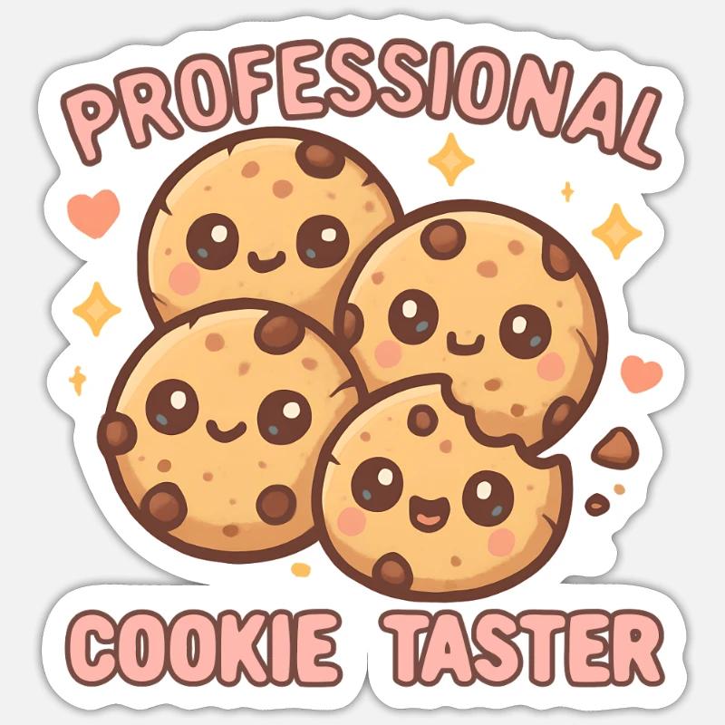 Professional cookie taster - Sticker size S (10 x 10 cm) - white matte