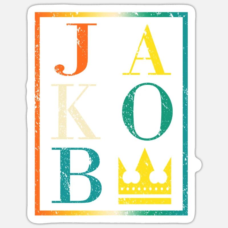 Jakob - Sticker Größe S (10 x 10 cm) - Mattweiß