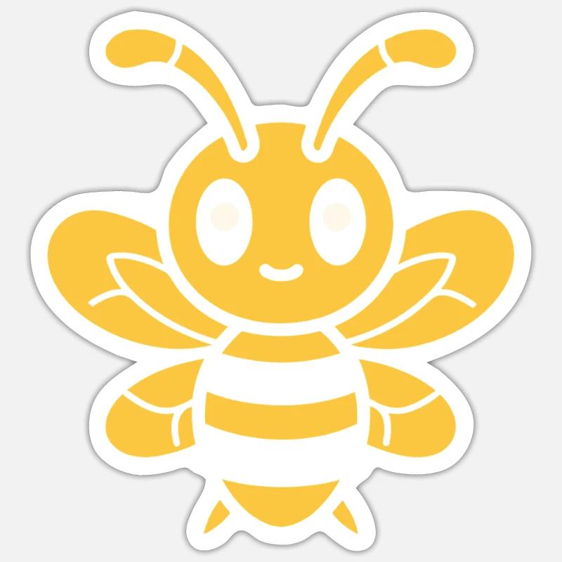 Wespe - Sticker Größe S (10 x 10 cm) - Mattweiß